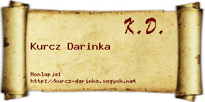 Kurcz Darinka névjegykártya